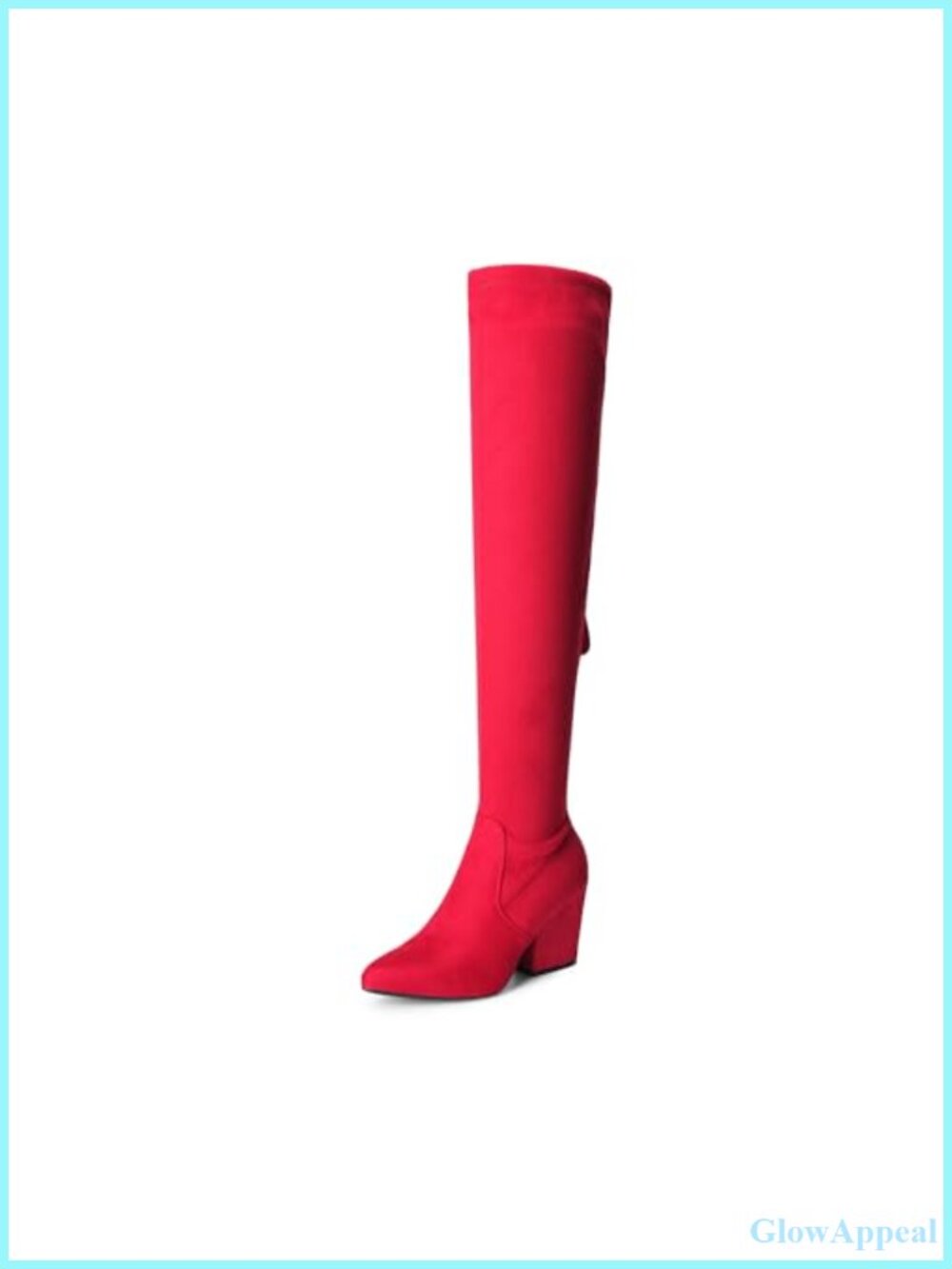 Women's Over the Knee High Heel Boots Faux Suede Pointed Toe Block Heel
